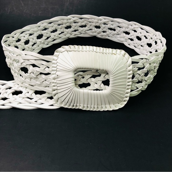 CHICO'S Women's Y2K Braided Genuine Leather Belt Sz M L 44" Long Pin Buckle Boho - Picture 4 of 9